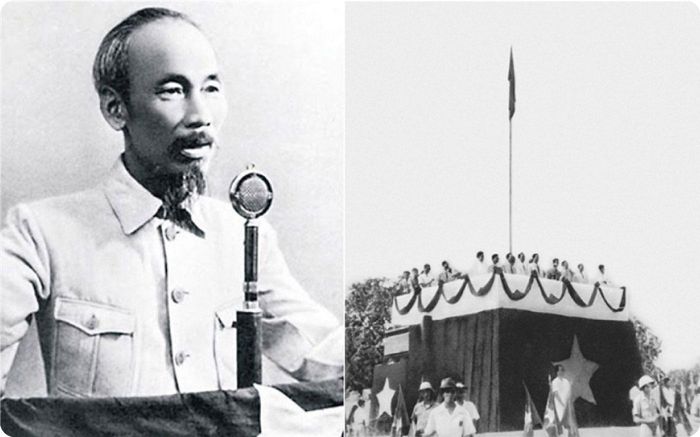 Ngày 2-9-1945, tại Quảng trường Ba Đình, thay mặt Chính phủ lâm thời, Chủ tịch Hồ Chí Minh đọc bản Tuyên ngôn Độc lập.