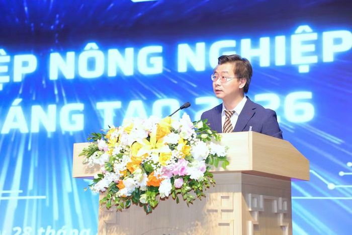 PGS. TS Nguyễn Công Tiệp - Phó Giám đốc Học viện Nông nghiệp Việt Nam phát biểu tại cuộc thi.