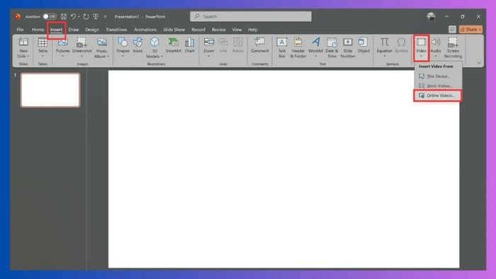 Mở file PowerPoint, chọn slide cần chèn video.