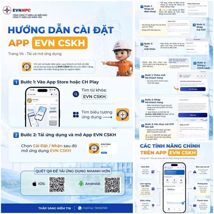 Công ty Điện lực Hưng Yên thiết kế hình ảnh/Infographic để đăng tải và hướng dẫn khách hàng trên các nền tảng số khác