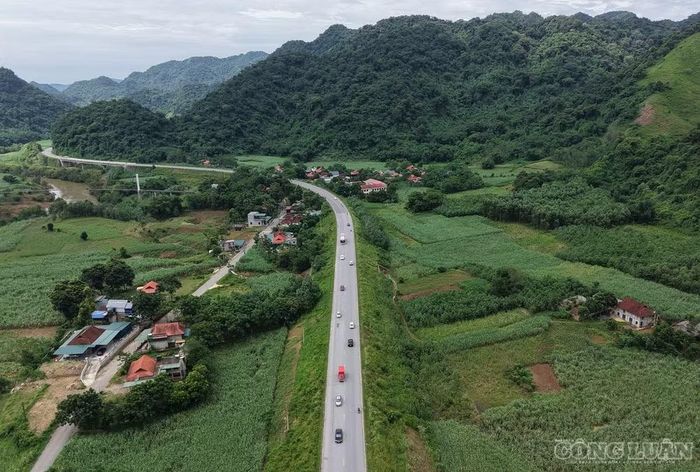Hình ảnh đường Hồ Chí Minh đi qua khu vực rừng Cúc Phương.
