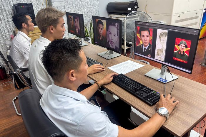 Quá trình phục dựng di ảnh. Ảnh: NVCC