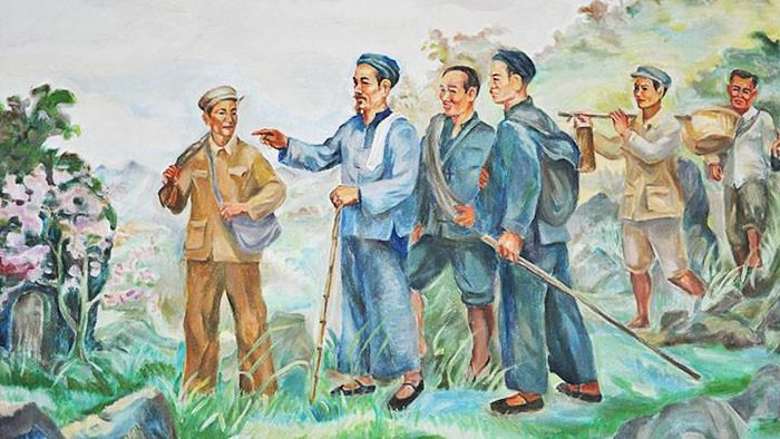 Bác Hồ về nước (28/1/1941). Tranh: TRỊNH PHÒNG, Ảnh: KN