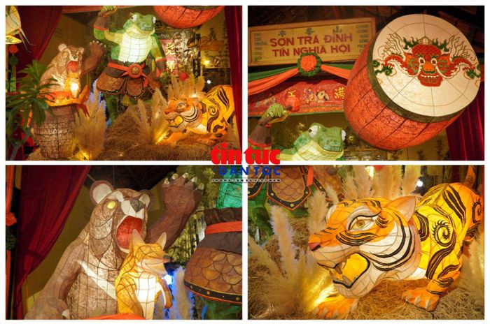 Cụm lồng đèn “Cóc kiện trời” là điểm nhấn tại không gian Trung thu ở đình Sơn Trà, TP Hồ Chí Minh.