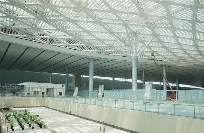 Nhà ga sân bay Long Thành đã cơ bản hoàn thành phần xây dựng. Ảnh: Công Phong/TTXVN