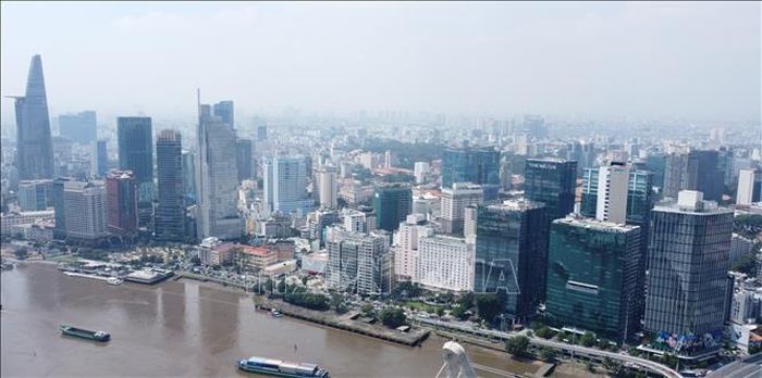 Trung tâm Tài chính quốc tế Việt Nam tại TP Hồ Chí Minh dự kiến có tổng diện tích khoảng 898 ha, bao gồm khu vực phường Sài Gòn, phường Bến Thành và đô thị Thủ Thiêm thuộc phường An Khánh. Ảnh: Quang Châu/TTXVN