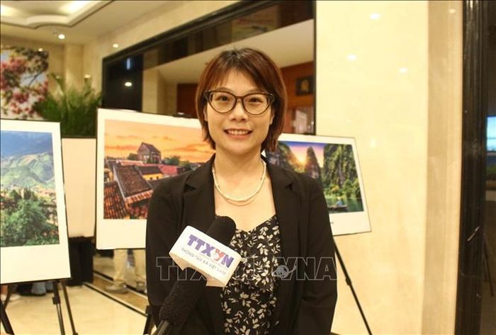 Bà Lưu Huệ Đình, Giám đốc Thương mại Công ty GlobalTIX, trả lời phỏng vấn TTXVN. Ảnh: Hải Yến/PV TTXVN tại Trung Quốc
