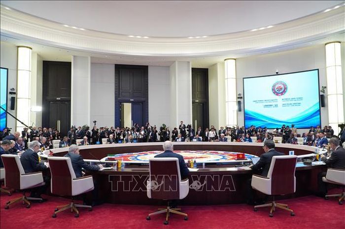 Hội nghị Thượng đỉnh Tổ chức Hợp tác Thượng Hải mở rộng (SCO Plus) tại Bishkek. Ảnh: Tâm Hằng/PV TTXVN tại SNG