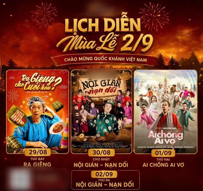 NSƯT Hoài Linh góp mặt trong chuỗi suất diễn kéo dài từ 29/8 đến 2/9.