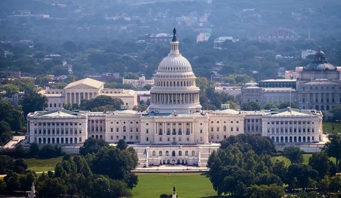 Tòa nhà Quốc hội Mỹ (Điện Capitol) ở thủ đô Washington, ngày 28/8/2026. Ảnh: AP.