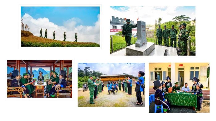 Một số tác phẩm trong bộ ảnh "Bộ đội Biên phòng Mường Khương - Lũy thép nơi biên cương" của Nhiếp ảnh gia Nguyễn Mạnh Cường. (Nguồn: Hội Liên hiệp Văn học - Nghệ thuật tỉnh Lào Cai)