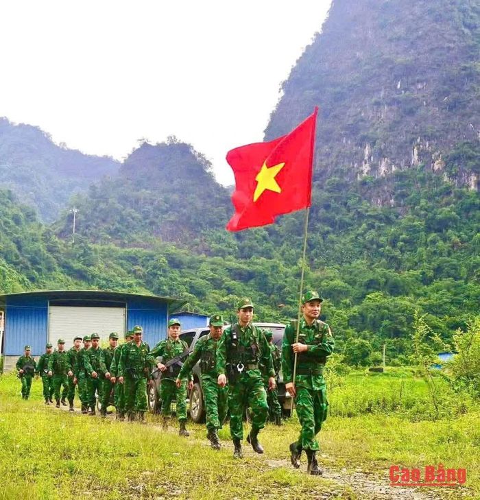 Cán bộ, chiến sĩ Bộ đội Biên phòng Cao Bằng quyết tâm bảo vệ vững chắc chủ quyền, an ninh biên giới quốc gia.
