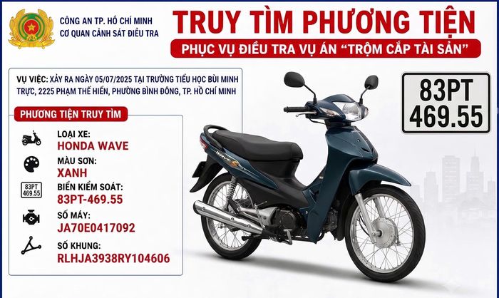 Thông tin xe cần tìm
