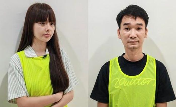 Vợ chồng "cô giáo Hương" tại cơ quan điều tra