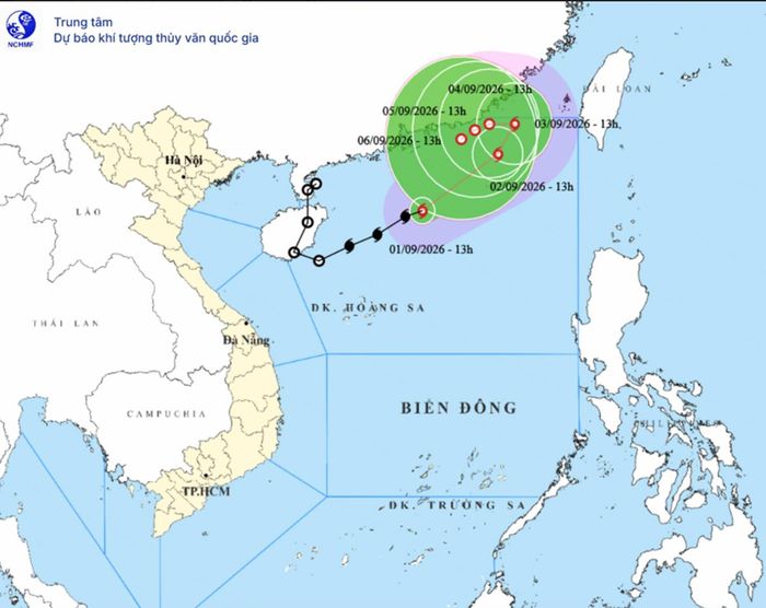 Dự báo bão số 5 Saudel không ảnh hưởng tới đất liền nước ta. (Nguồn: NCHMF)