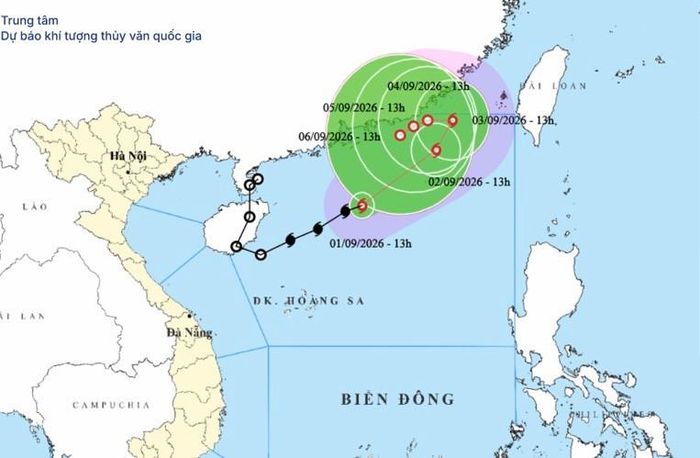 Bão số 5 ảnh hưởng đang ảnh hưởng đến khu vực Bắc Biển Đông. Ảnh: NCHMF.