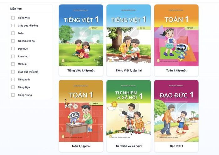 Chọn đầu SGK cần tra cứu trên hệ thống https://taphuan.nxbgd.vn