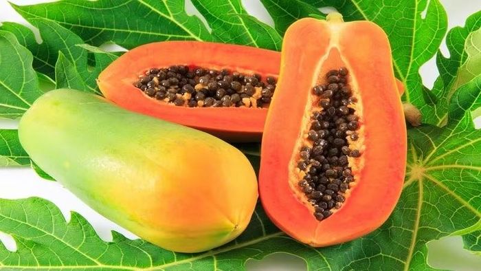 Đu đủ chứa nhiều nước, chất xơ cùng vitamin C và vitamin A. Với vị ngọt tự nhiên, loại quả này có thể được dùng thay thế cho những món tráng miệng nhiều đường. Để phù hợp với mục tiêu giảm cân, nên ăn đu đủ tươi với khẩu phần vừa phải và tránh thêm đường, sữa đặc. Ảnh: Long Châu
