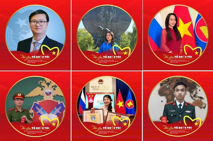 Cán bộ Đoàn, đoàn viên sinh viên tại LB Nga cùng phủ đỏ mạng xã hội "Tôi yêu Tổ quốc tôi".