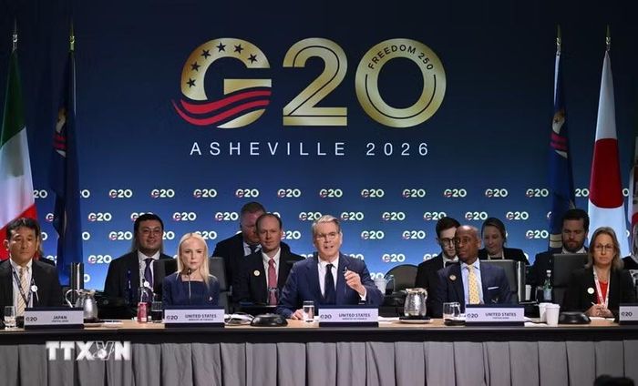 Hội nghị Bộ trưởng Tài chính và Thống đốc Ngân hàng Trung ương G20 ở Asheville, bang North Carolina, Mỹ ngày 1/9/2026. (Ảnh: AA/TTXVN phát)