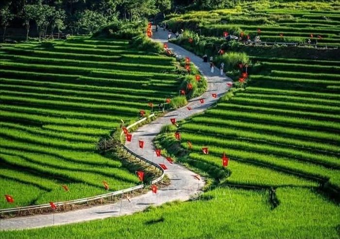 Khu du lịch sinh thái cộng đồng Pù Luông hút khách dịp nghỉ lễ 2/9. Ảnh: TTXVN phát