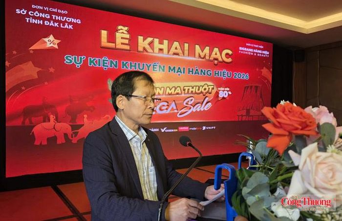 Ông Nguyễn Văn Nhiệm - Phó Giám đốc Sở Công Thương tỉnh Đắk Lắk phát biểu khai mạc chương trình.