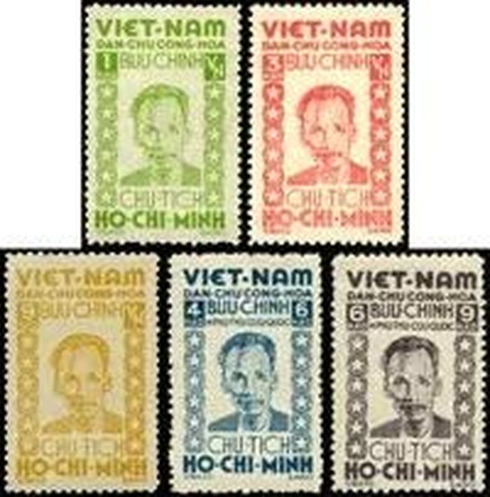 Bộ tem chính thức đầu tiên mang quốc hiệu “Việt Nam” do Bưu điện Việt Nam phát hành. Ảnh: https://vietnamstamp.com.vn