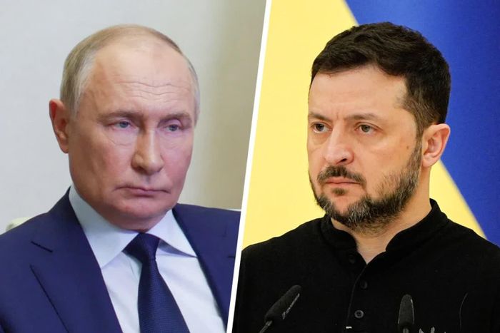 Tổng thống Ukraine Volodymyr Zelensky và Tổng thống Nga Vladimir Putin. Ảnh: NBC News.