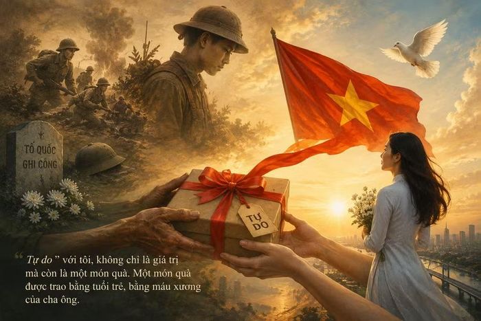  Món quà lớn mang tên "tự do". Ảnh minh họa: AI 