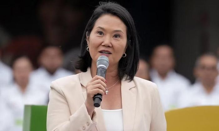  Tổng thống Peru Keiko Fujimori phát biểu tại Pucusana, ngoại ô thủ đô Lima, hôm 4-8. Ảnh: Reuters 