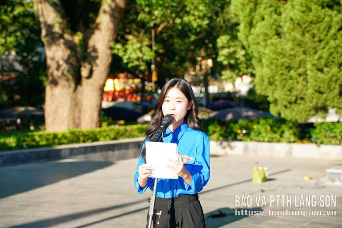 Đại diện ĐVTN phát biểu tham gia sinh hoạt truyền thống