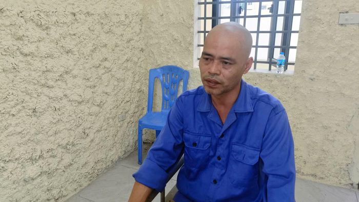 Đối tượng Nguyễn Văn Mạnh tại cơ quan Công an.