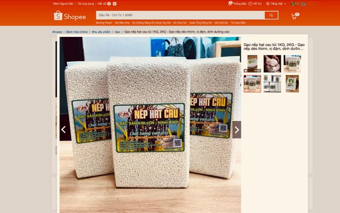 Nếp hạt cau Kim Sơn được đưa lên sàn thương mại điện tử, mở rộng khả năng tiếp cận người tiêu dùng