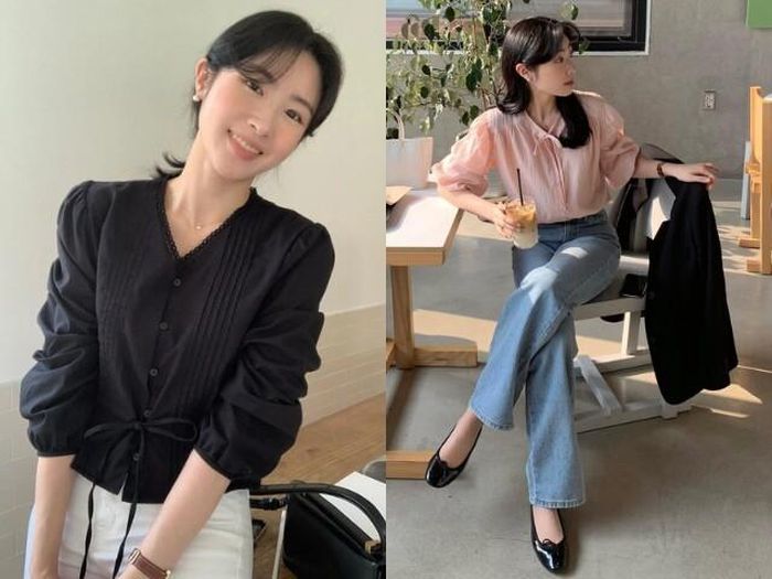 Áo tay phồng giúp che bắp tay hiệu quả nhờ khoảng không giữa cánh tay và lớp vải. Chị em nên ưu tiên độ phồng vừa phải, chất liệu mềm mại để tổng thể trông nhẹ nhàng, nữ tính và không bị nặng nề.
