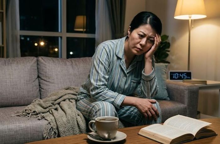 Uống cà phê muộn sẽ khiến khó ngủ hơn. Ảnh minh họa AI.