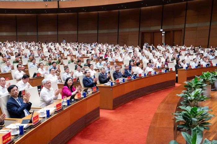 Các đại biểu dự hội nghị tại điểm cầu Nhà Quốc hội