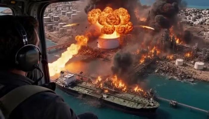 Reuters xác định video được tạo bằng công nghệ trí tuệ nhân tạo (AI). Không có bằng chứng cho thấy đảo Kharg đã bị tấn công như nội dung video.