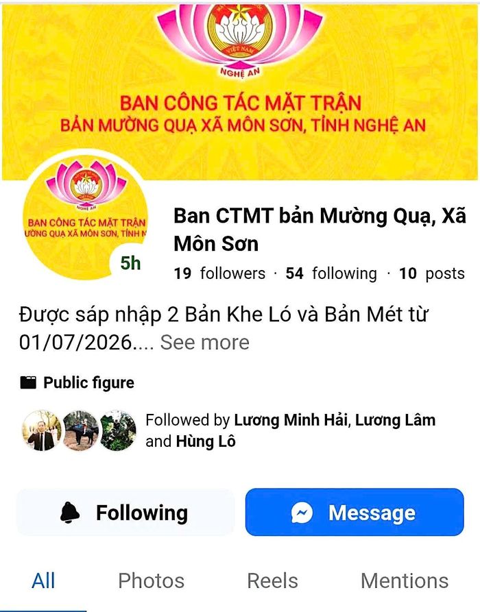 Từ cuối tháng 7, Ủy ban MTTQ Việt Nam tỉnh Nghệ An ban hành chủ trương xây dựng trang fanpage phủ sóng 2.026 khu dân cư.