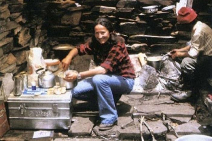 Hình ảnh nhà leo núi người Đức được chồng chụp vào năm 1979. Ảnh: Gerhard Schmatz.