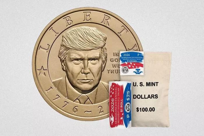  Đồng xu 1 USD mới in hình Tổng thống Donald Trump. Ảnh: Bộ Tài chính Mỹ. 