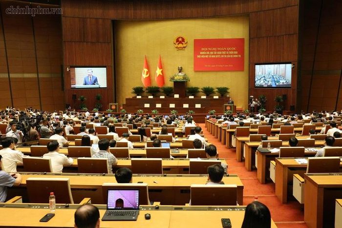 Hội nghị toàn quốc nghiên cứu, học tập, quán triệt và triển khai thực hiện một số nghị quyết, chỉ thị của Bộ Chính trị - Ảnh: chinhphu.vn/Nhật Bắc