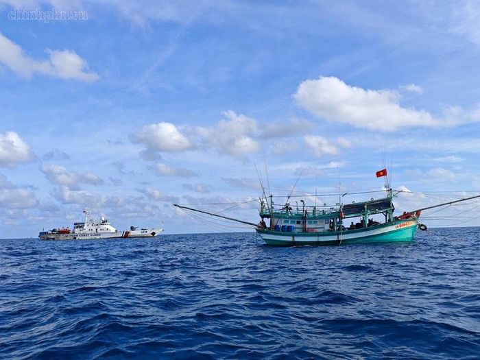 Tàu cảnh sát biển 4038 tuần tra, kiểm soát trên vùng biển Tây Nam - Ảnh: chinhphu.vn