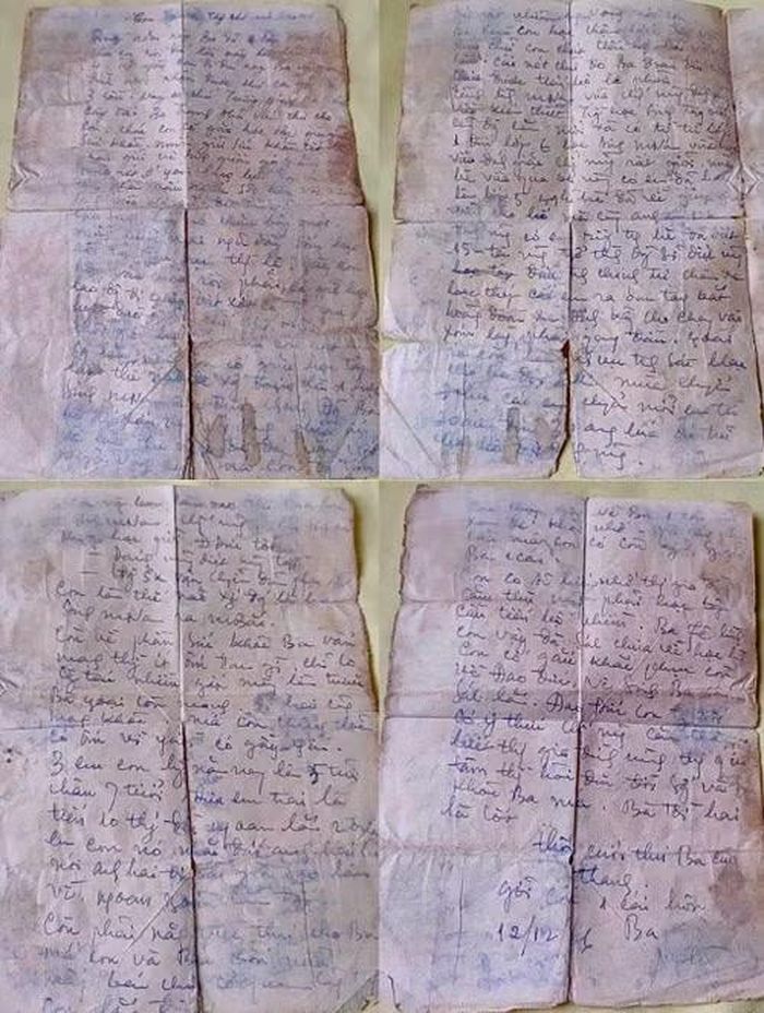 Lá thư tháng 12/1966 của ông Huỳnh Xuân Nhị gửi con trai Huỳnh Xuân Thanh đang học ở miền bắc. Trong những dòng căn dặn con, ông Nhị còn hỏi thăm người bạn từng cùng ông Thanh làm liên lạc là Võ Tiến Trung, khi ấy đã lập thành tích “Dũng sĩ diệt Mỹ”; sau này cũng là Thượng tướng, Anh hùng Lực lượng vũ trang nhân dân, nguyên Giám đốc Học viện Quốc phòng.
