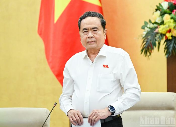 Chủ tịch Quốc hội Trần Thanh Mẫn phát biểu khai mạc Phiên họp thứ 6 Ủy ban Thường vụ Quốc hội. (Ảnh: DUY LINH)