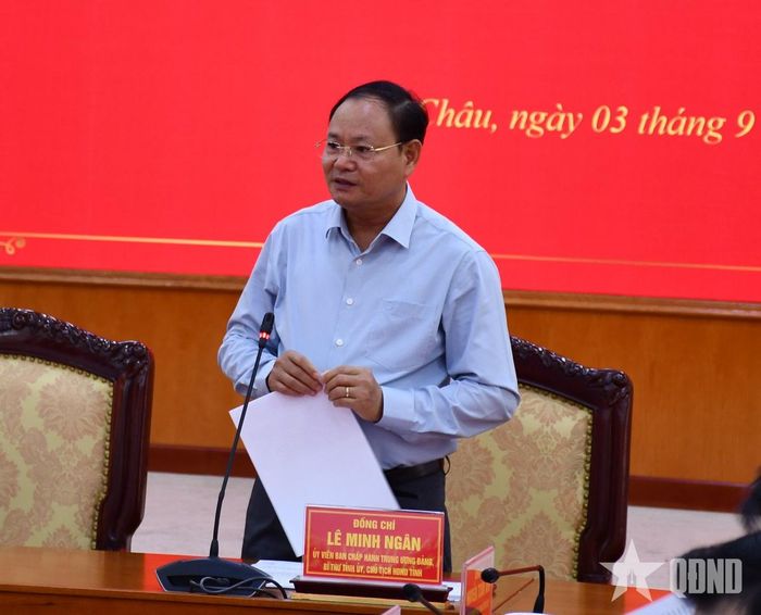  Đồng chí Lê Minh Ngân phát biểu tại hội nghị.
