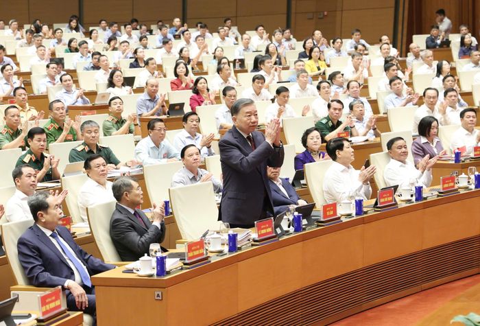 Tổng Bí thư, Chủ tịch nước Tô Lâm dự Hội nghị toàn quốc triển khai thực hiện một số nghị quyết, chỉ thị của Bộ Chính trị, sáng 3-9. Ảnh: QUANG PHÚC