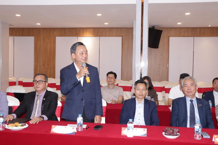 Ông Phạm Văn Triêm, Chủ tịch HCM-SME phát biểu tại buổi giao lưu, kết nối. Ảnh: QUANG VŨ
