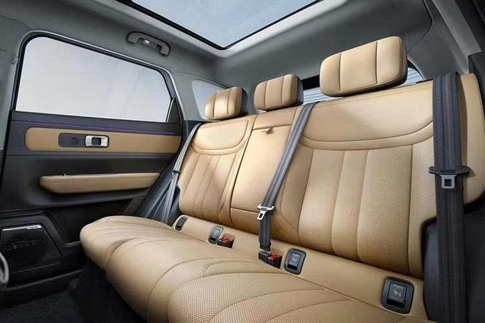 Bên trong, xe được trang bị bảng đồng hồ kỹ thuật số 10,25 inch, màn hình thông tin giải trí 14,8 inch đặt dọc, màn hình hiển thị thông tin trên kính lái (HUD), vô lăng có sưởi, ghế trước chỉnh điện/sưởi/thông gió, vật liệu giả da, hệ thống âm thanh Sony 8 loa, camera hành trình tích hợp, đèn viền nội thất tùy chỉnh, cửa sổ trời toàn cảnh, camera 360 độ và cửa cốp chỉnh điện.