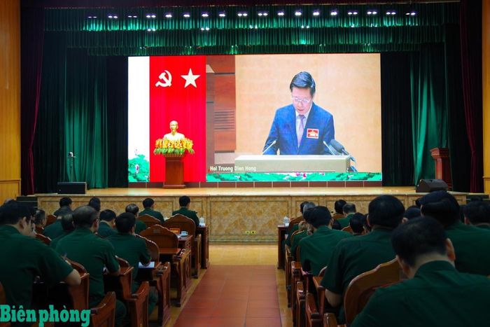 Quang cảnh hội nghị tại điểm cầu Bộ Tư lệnh Bộ đội Biên phòng. Ảnh: Thủy Nguyên