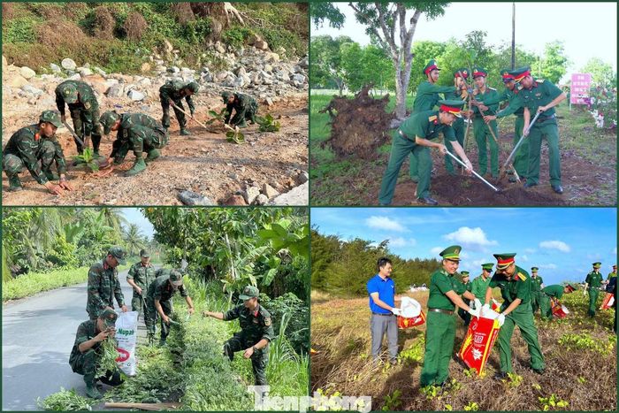 Tuổi trẻ các đơn vị thuộc Quân khu 9 tham gia các hoạt động trồng cây, bảo vệ môi trường.